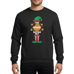 Family Christmas Celebrators' Emerald Green Elf Hat Red Striped Socks Golden Bells Cookie Graphic Bold Text Festive Sweatshirt