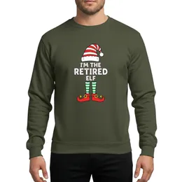 Festive Family Adults' Whimsical 'I'm The Retired Elf' Stacked Red White Striped Elf Figure Sweatshirt