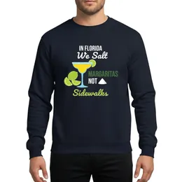 Florida Fans' Vibrant Yellow Margarita, Green Lime Slices, White Salt, 'Salt Margaritas Not Sidewalks' Graphic Sweatshirt