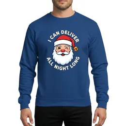 Adult Holiday Humor Fan Mischievous Winking Santa Claus Red Hat White Beard Green Background Bold White Text Graphic Sweatshirt