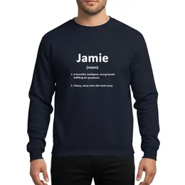 Women's Jamie Name Definition Bold White Sans-Serif Text Black Panel Funny Dictionary Style Sweatshirt