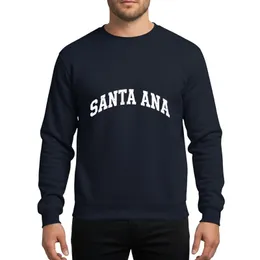 Vintage Style Enthusiasts White Bold Arched SANTA ANA Block Letters Worn Screen Print Texture Sweatshirt