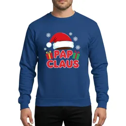Grandfathers' Festive Red Polka Dot 'PAP CLAUS' with Santa Hat, White Snowflakes, & Christmas Gifts Sweatshirt