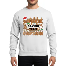 Holiday Family Bakers Gingerbread Brown & Red Whimsical Cookie Baking Captain Art with Santa Hat C, Gingerbread Figures & Icing Patterns Sweatshirt