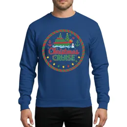 Family Cruisers' Festive Red Green Striped Rope Border Christmas Cruise Ship Snowman & Gifts Sweatshirt