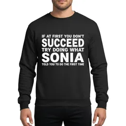 Women's Bold White Distressed Typographic Sonia Name Humorous Quote Graphic Sweatshirt