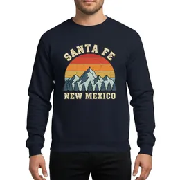 Southwestern Style Lovers' Distressed Vintage Santa Fe Desert Sunset & Mountain Peaks in Earthy Orange Blue-Grey Sweatshirt