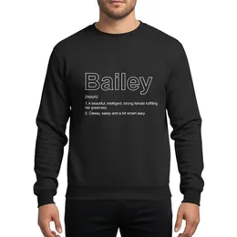 Women's Bailey Definition Funny Dictionary Style Light Gray Outline Text Sweatshirt