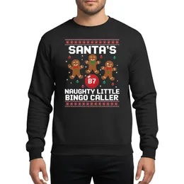 Christmas Bingo Players' Playful Pixelated Red Green Gingerbread Men B7 Ball Holiday Text Sweatshirt