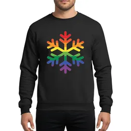 Modern Inclusivity Advocates' Bold Geometric Rainbow Pride Snowflake with Star Tips Sweatshirt