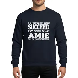 Women's White Distressed Humorous Amie Name Bold Typographic Rustic Text Sweatshirt