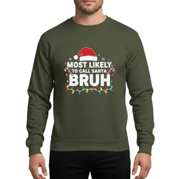 Holiday Enthusiasts' Distressed Magenta Festive Typography featuring Santa Hat, 'BRUH' Text, Candy Canes, & Holiday Lights Sweatshirt