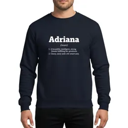 Sassy Women's Minimalist Black White Typographic Adriana Name Definition Bold Sans-Serif Text Sweatshirt
