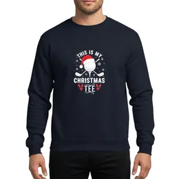 Festive Golf Enthusiasts' Vintage Christmas Golf Ball Santa Hat Crossed Clubs Red White Slogan Holly Snowflakes Sweatshirt