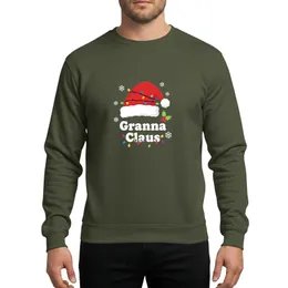 Grandma's Festive Holiday Granna Claus Classic Red Santa Hat Multicolored Lights Holly Berries Snowflakes Sweatshirt