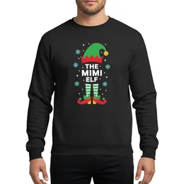 Family Holiday Enthusiasts Mimi Elf Festive Green Hat Red Bell Striped Stockings Red Shoes Snowflakes Sweatshirt
