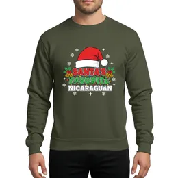 Nicaraguan Heritage Christmas Festive Santa Hat Holly Golden Bells Red Green White Design Sweatshirt