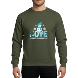 School Secretary Women's Whimsical Winter LOVE Snowman Teal Blue Frosted #SCHOOLSECRETARYLIFE Design Sweatshirt