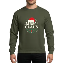 Women's Festive Vintage Mrs. Claus Red Santa Hat Green Holly White Snowflakes Design Sweatshirt