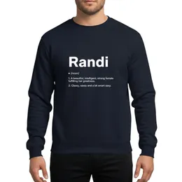 Women's Bold White Randi Name Definition Empowering Female Typography on Vibrant Green Sweatshirt