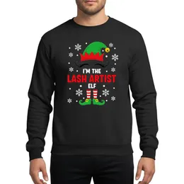Lash Artists' Whimsical Christmas Elf Green Hat Red Lashes Striped Socks Snowflakes Sweatshirt