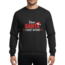 Playful Personalities' Bold Red White Santa Hat Typography with 'Dear Santa I Regret Nothing' Script Sweatshirt