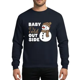 Women's Retro Distressed Snowman Leopard Print White Red Tan Brown Christmas Artwork Sweatshirt