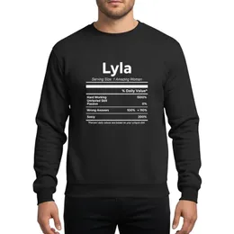 Women's White Minimalist Lyla Name Nutrition Facts Hard Working Sassy Traits Graphic Sweatshirt