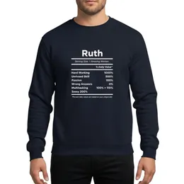 Gift For Ruth White Minimalist Nutrition Facts Parody Empowering Trait List Sweatshirt