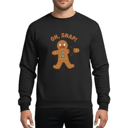 Holiday Humor Lovers' Whimsical 'Oh Snap!' Gingerbread Cookie Teal Buttons Graphic Sweatshirt
