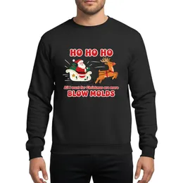 Vintage Christmas Lovers' Ho Ho Ho Blow Mold Style Santa Sleigh Retro Red Green Holiday Artwork Sweatshirt