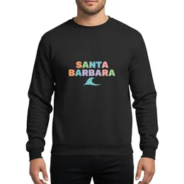 Coastal Lifestyle Fans' Santa Barbara Pastel Color Blocky Retro Text Minimalist Wave Graphic Sweatshirt