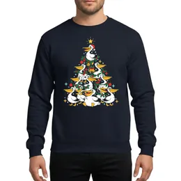 Bird Lovers' Whimsical Flat-Color Pelican Christmas Tree with Holly, Red Berries & Gold Stars Sweatshirt