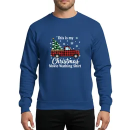 Christmas Movie Fans' Vintage Red & Black Buffalo Plaid Truck Green Tree Snowflakes Script Sweatshirt