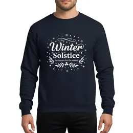 Winter Solstice Fans White Script & Serif Typography, Snowfall, Holly & Celestial Motifs Sweatshirt