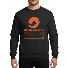 Holiday Food Lovers' Bold Orange Distressed Shrimp Grits Nutrition Facts Panel Design Sweatshirt