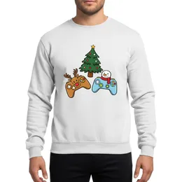 Kids' Festive Christmas Gaming Controllers Rustic Hand-Drawn Tree Reindeer Snowman Forest Green Cherry Red Sweatshirt