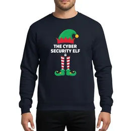 Holiday Tech Lovers' Whimsical Elf Hat Padlock Design, Candy Cane Striped Legs, Green Shoes, Yellow Bells & White Text Sweatshirt