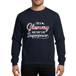 Women's White Text Glammy Floral Script Pink Rose Peony Superpower Design Sweatshirt