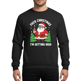 Festive Humor Enthusiasts Bold Smirking Santa American Flag Sunglasses Red Green Magenta Festive Cartoon Sweatshirt