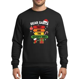 Holiday Humor Enthusiasts Playful Dear Santa Naughty Ones Bold Text Red Green Yellow Orange Arrows Holiday Ornaments Flat Graphic Sweatshirt