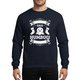 Christmas Skeptics' Distressed White Bah Humbug Snowman Stockings Candy Cane Banners Sweatshirt