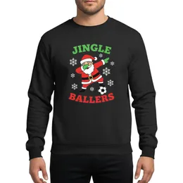 Holiday Football Enthusiasts' Dabbing Santa Soccer Ball Green Jingle Red Ballers Festive Artwork Sweatshirt