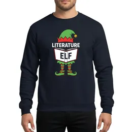 Festive Family & Book Lovers Whimsical Literature Elf Hat & Legs, Open Book, Green Red Striped Yellow Buckle Design Sweatshirt