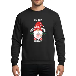 Family Holiday Gatherings' Whimsical Red Polka Dot Hat Gnome with Egg Nog Mug & Holly Design Sweatshirt