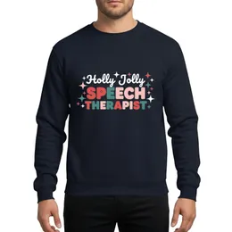 Speech Therapists' Retro Groovy Typographic Holly Jolly Muted Coral Red Pastel Pink Teal White Star Sparkles Sweatshirt