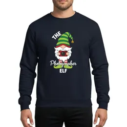 Group Christmas Celebrators' Whimsical 'The Photographer Elf' Gnome, Green Striped Hat, Red Camera Sweatshirt
