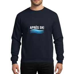 Ski & Snowboard Fans Retro Style Bold White APRÈS SKI Text, Blue Snow Wave Art Sweatshirt