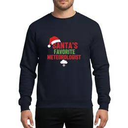 Meteorologist's Bold Red Green Distressed Santa Hat Cloud Snowflake Weather Humor Sweatshirt