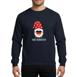 German Heritage Holiday Lovers' Whimsical Red Hat Snowflakes Gnome German Flag Heart Frohe Weihnachten Art Sweatshirt